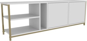 Móvel TV Primrose – Branco e Dourado – 160 cm x 35,3 cm x 50,8 cm
