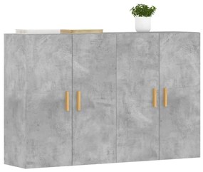 Móveis de parede 2 pcs derivados de madeira cinzento cimento