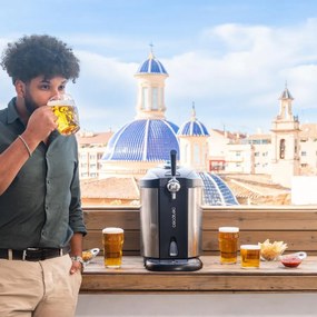 Dispensador de cerveja BeerFlow Steel 5000 com acabamento em aço inoxidável e com temperatura ajustável de 2 ˚C a 12 ˚C