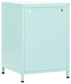 Mesas de cabeceira 2 pcs 35x35x51 cm aço cor menta