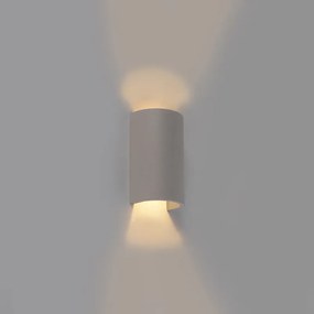 Luminária de parede semicircular industrial concreto cinza - Meaux Industrial