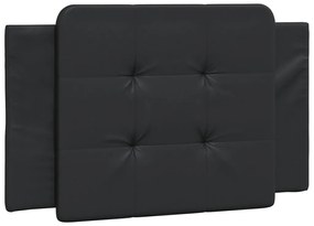 Estrutura de cama c/ luzes LED 90x190 cm couro artificial preto