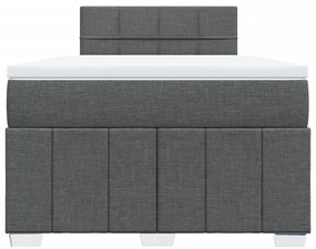 Cama boxspring com colchão 120x190 cm tecido cinzento-escuro