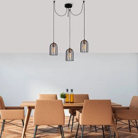 Candeeiro Chandelier Pamukkale – Preto e Bronze – 104 x 14 cm