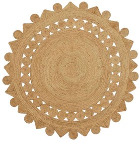 vidaXL Tapete Castanho Ø 240 cm Juta