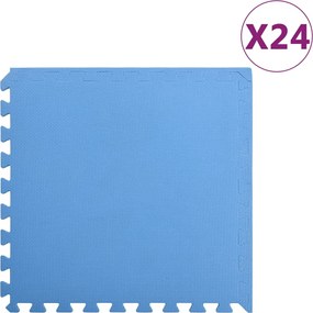 vidaXL Tapetes de chão 24 pcs 8,64 ㎡ espuma de EVA azul