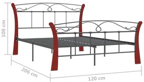 Estrutura de cama 120x200 cm metal preto