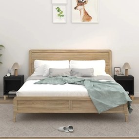 vidaXL Mesas de cabeceira 2 pcs 40x35x50 cm preto