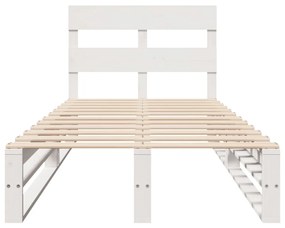 Cama sem colchão 75x190 cm madeira de pinho maciça branco