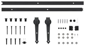 Kit de ferragens para porta deslizante SKIEN 200 cm aço preto