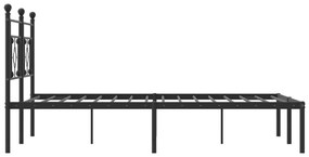 Estrutura de cama com cabeceira 160x200 cm metal preto