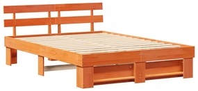 Estrutura da Cama com cabeceira Castanho-mel 140 x 200 cm