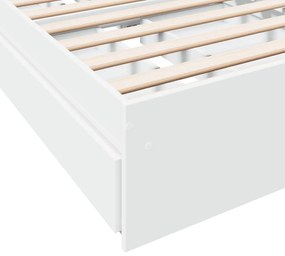 Estrutura de cama c/ gavetas 90x200 cm derivados madeira branco