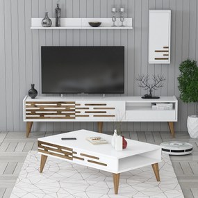 Conjunto de Mobiliário de Sala de Estar Valensiya – Branco – Várias Me