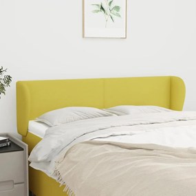 vidaXL Cabeceira de cama c/ abas tecido 147x23x78/88 cm verde