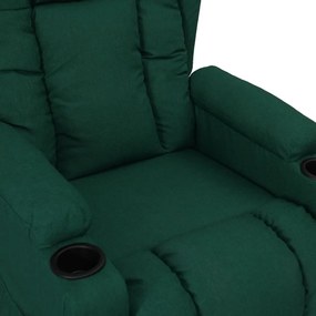 Poltrona elevatória tecido verde-escuro
