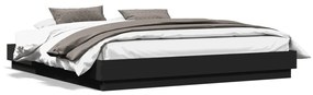 vidaXL Estrutura de cama com luzes LED 180x200 cm preto
