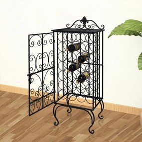 240937 vidaXL Garrafeira, suporte de metal para 28 garrafas de vinho