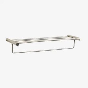 Toalheiro De Parede Para Banheiro Com Prateleira Em Aço Inoxidável Devon Cinza Cromado - Sklum