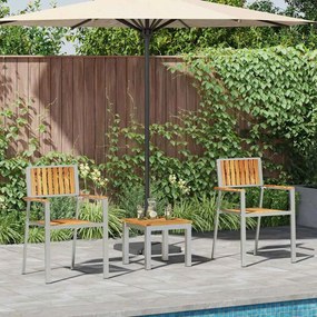 vidaXL Conjunto de Jantar para Jardim 3 pcs Madeira de teca maciça