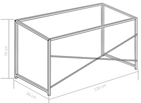 Secretária de computador 120x60x70 cm branco