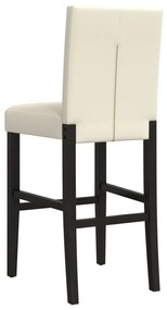Cadeiras de bar 2 pcs seringueira maciça e couro artificial