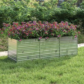 vidaXL Canteiro elevado de jardim 240x80x77cm aço galvanizado prateado