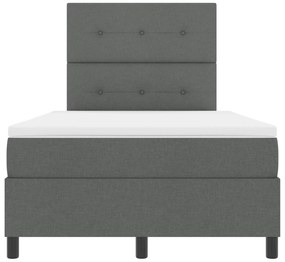 Cama Box Spring com Colchão Cinza Escuro 120x200 cm Tecido
