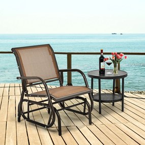 Cadeira de Baloiço Confortável para Pátio de Jardim Pátio Jardim Terraço 63,5 x 73 x 87 cm Castanho