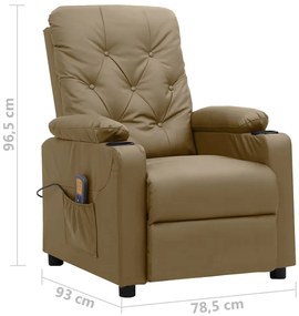 Cadeira de massagens couro artificial cappuccino