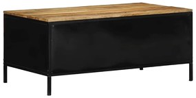 Mesa de Café 90x50x40 cm Madeira Sólida Rústica de Mangueira