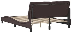 Estrutura de cama com LED sem colchão 120x200 cm tecido