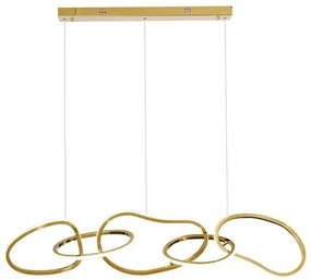 Candeeiro WOLFIS, de teto, metal dourado, led