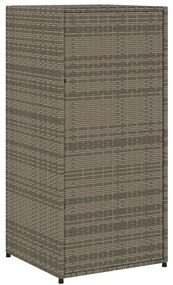 Armário de arrumação para jardim 55x55x111 cm vime PE cinzento