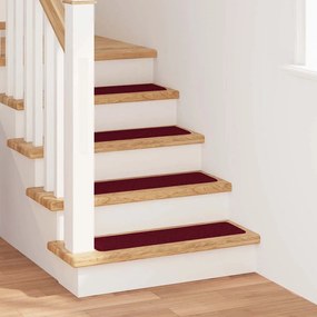 Tapetes de Degraus vidaXL com Base de Látex Bordô 20x75 cm