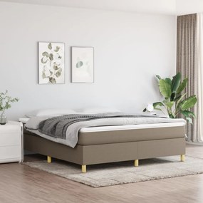 vidaXL Cama com molas/colchão 180x200 cm tecido castanho-acinzentado