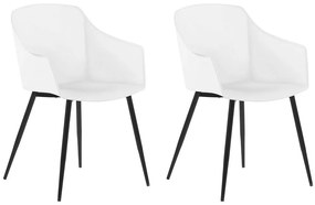 Conjunto de 2 cadeiras de jantar brancas e pretas FONDA Beliani