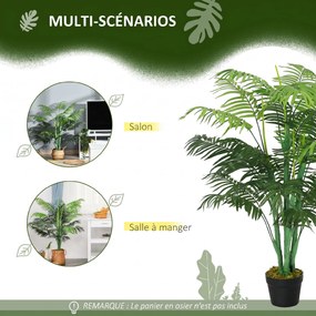 Palmeira Artificial, 16 x 16 x 125 cm, 18 Folhas Grandes, Verde
