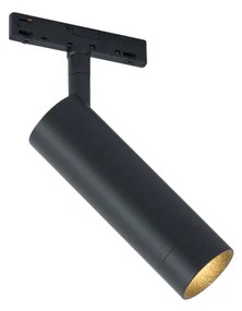 Foco moderno preto para sistema de calha monofásico GU10 35mm - Slimline Uzzy