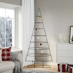 vidaXL Árvore de Natal para decoração 210 cm metal preto