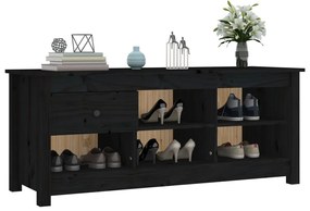 Sapateira 110x38x45,5 cm pinho maciço preto