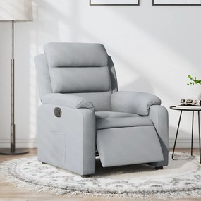 vidaXL Poltrona reclinável elétrica tecido cinzento-claro