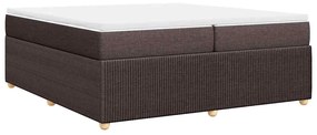 Cama com molas/colchão 200x200 cm tecido castanho-escuro