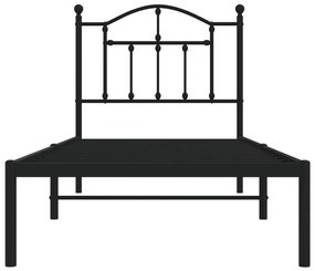 Estrutura de cama com cabeceira 90x190 cm metal preto