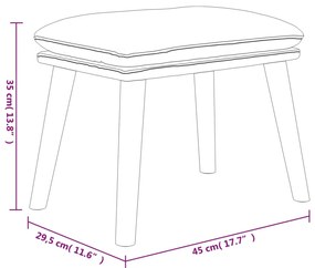 Apoio de pés 45x29,5x35 cm tecido/couro artificial cinza-escuro