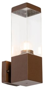 Candeeiro de parede exterior moderno castanho ferrugem IP44 - Malios Moderno