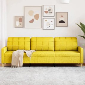 Sofá de 3 lugares 210 cm tecido amarelo-claro