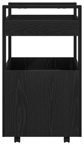 Carrinho de Cozinha vidaXL Carvalho Preto 60x45x80 cm Madeira Compósit