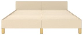 Estrutura de cama sem colchão 140x190 cm tecido cor creme