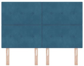 Cabeceira LED vidaXL Azul Escuro 72 cm Veludo